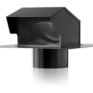 Roof Vent Cap - Hon&Guan Roof Vents 4 Inch Galvanized Steel Bathroom 4 Roof Exhaust Vent for Ventilation System-with Damper, Black