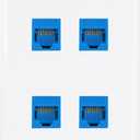 iwillink (1-Pack) 4-Port Ethernet Outlet Wall Plate, Keystone Wall Jack with RJ45 Keystone Inline Coupler insert, Ethernet Wall Outlet Female to Female Cat6 Keystone Wall Plate, Blue