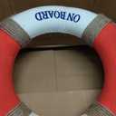 MorroMorn Lifebuoy Wall Hanging Decor - Welcome Aboard Mediterranean Style Home Decoration Hemp Rope (Red, 20")