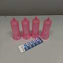 Rose Shadow LED Flameless Candles, 4PCS Romantic Battery Operated Candles Led Pillar Candles for Valentines Romantic Propose Anniversary Wedding Decorations(Pink, D 2.5" x H 7.2")