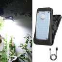 New Enhanced 73 LED Outdoor Solar Clip Light, Portable Lighting with Motion Sensor, Waterproof Solar&USB Powered Courtyard Atmosphere Decorative Lights,3 Modes Path Light.