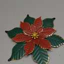 YEAHOME Chrismas Wall Decorations Indoor - 11 Inch Metal Flower Wall Art Decor, Poinsettia Yard Garden Decor Hanging for Kitchen, Bathroom, Bedroom, Handmade Gift for Home, Indoor or Outdoor