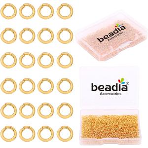 18K Gold Plated Jump Rings Non Tarnish 3mm 1200pcs for Jewelry Making Findings