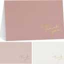 Beautiful Thank You Cards Set of 30 With Envelopes and Stickers - Elegant Blank Cards For Personalized Notes - Perfect Bulk Stationary Set For All Occasions incl. Weddings, Business & Baby Showers (Pink)