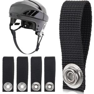Shappy Hockey Helmet Chin Strap Detachable Helmet Loops Hockey Sports Chin Strap Replacement with Single Snap Accessory, Black