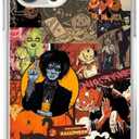 Halloween Spooky Phone Case for iPhone 15 Pro Max, Halloween Creepy Collage Cover for Teens Women Men, Soft TPU Shockproof Case for iPhone 15 Pro Max