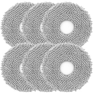 6Pcs Microfiber Mop Cloth Pad for Roborock Q Revo,Qrevo S,Qrevo Pro,Qrevo Master,Qrevo MaxV,QV35A,QV 35S,Qrevo S5V,Qrevo Edge S5A,Qrevo Curv,Saros 10R Robot Vacuum, Washable Mopping Cloth Accessories