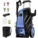 5000PSI 4.0GPM Heavy Duty Power Cleaner with 33 FT Extension Hose, 4 Quick Connect Nozzles and Foam Cannon for Cars/Fences/Driveways/Patios/Home Cleaning, Blue