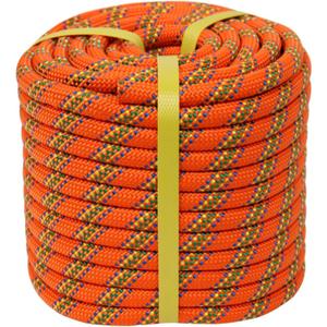 Double Braided Arborist Rope - 1/2 Inch x 100 Feet Polyester Rope - High Strength Climbing Rope for Tree Work, Halyard, Sailing (Orange)