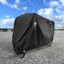 NEVERLAND Motorcycle Cover Waterproof Outdoor - Black Heavy Duty Scooter Cover, Motorbike Cover with Refletive Logo, Lock-Hole, Bandage, Storage Bag-Protect Against Dust, Debris, Rain and Weather(XXL)