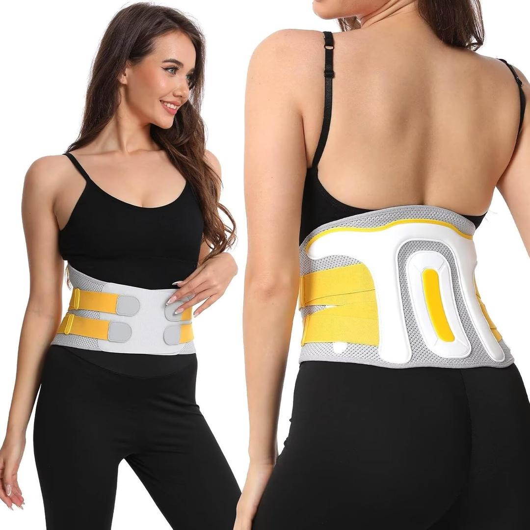 Back Brace for Lower Back Pain Women/Men, Back Support, Comfortable, Breathable, Skin-friendly, Soft, 3D Knitting, for Scoliosis, Sciatica, Herniated Disc (Medium (Waist: 28.733.5 Inch), White)