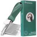 Dematting Comb for Dogs - Dematting Tool for Grooming Dog Matting - Serrated Matted Hair Removal Brush - Easily Remove Knots, Mats, and Tangles - Designed for Wavy & Curly Coats - Freshly Bailey