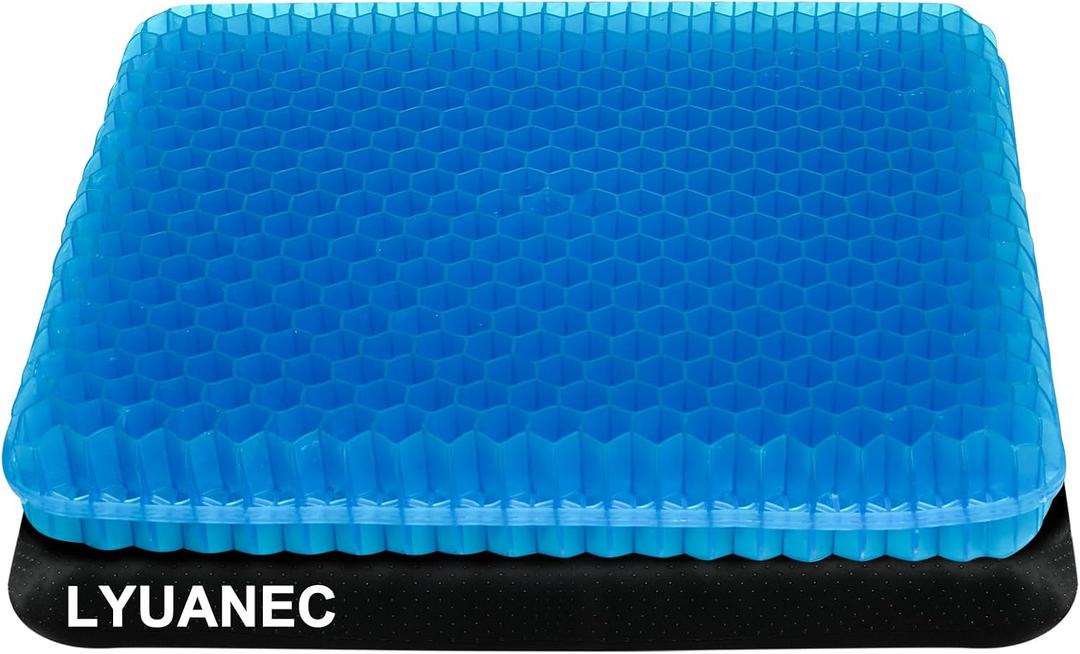 Gel Seat Cushion for Long Sitting - 18" x 16" x 2.4" (Extra ThickSoft) Gel Cushion for People Over 200 lbs, Pressure Relief Cushion for Office Chair, Egg Cushions for Wheelchair, Gel Pad for Car