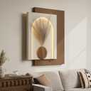 Large 3D LED Wall Art Decor for Living Room, Modern Minimalist Textured Lighted Artwork for Walls, Neutral Beige Brown Paintings Wall Decor for Hallway, Dining Room, Bedroom, Office Aesthetic