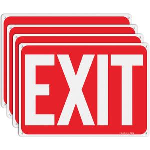 GicnKeuz Exit Signs,1410 Inches Exit Red Sign .040 Reflective Aluminum,Waterproof and Fade Resistant,4 Pre-drilled holes,Easy to Install,Indoors and Outdoors Use (4-pack)