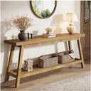 Tribesigns End Table, Side Table with 2-Tier Storage Shelf for Living Room, Farmhouse Bedside Nightstand with Heavy Duty Base for Bedroom (1 PCS)