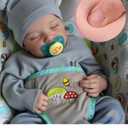 JIZHI Lifelike Reborn Baby Dolls - 17 Inch Realistic Newborn Baby Doll Real Life Realistic Baby Dolls Poseable Body Sleeping Baby Boy with Feeding Kit for Children 3+