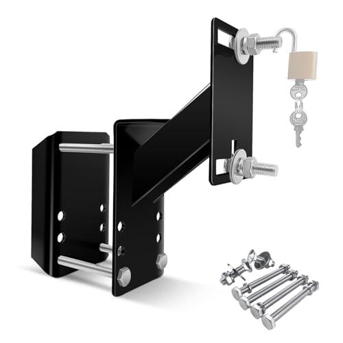 ROBLOCK Lockable Spare Tire Carrier Bracket for Utility Trailer, Powder Coat Steel Boat Trailer Tire Mount Fits Most Lugs Wheels, Black
