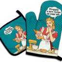 Droppin' A New Recipe on Your Ass,Funny Oven Mitts and Pot Holders,Silicone Non-Slip Oven Mitts,Kitchen Gift for Women,Housewarming Gift Ideas,Cooking Baking BBQ Gifts