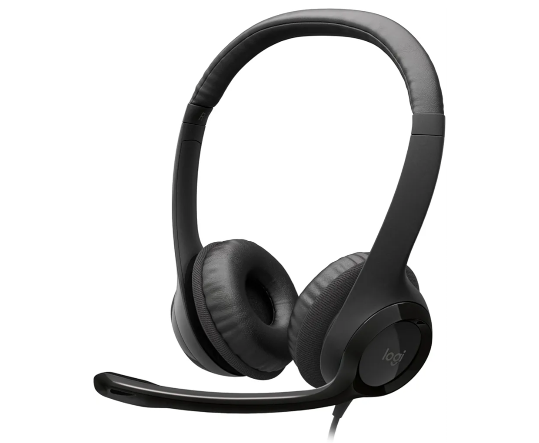 Logitech H390 Wired Headset for PC/Laptop, Stereo Headphones with Noise Cancelling Microphone, USB-A, in-Line Controls for Video Meetings, Music, Gaming and Beyond - Black
