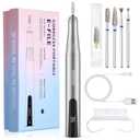 Beetles Electric Cordless Nail Drill Machine, Portable Efile Kit for Acrylic Gel Nails with Bits and Dust Brush, Professional Manicure Pedicure Tool, Silver