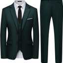 WULFUL Men's 3 Piece Slim Fit Suit Set Two Button Blazer Jacket Vest Pants Tuxedo Set for Party, Wedding and Business, S