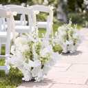 Sosation 2 Pcs Free-Standing Wedding Aisle Artificial Flower, 24" x 28"