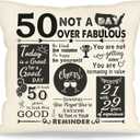 50th Birthday Gifts for Him Birthday Throw Pillow Cover for Men Decorative Bday Party Keepsake Ideal Gift for 50 Years Old Dad Uncle Grandad Presents Decor for Home Couch 18x18 inch (50)