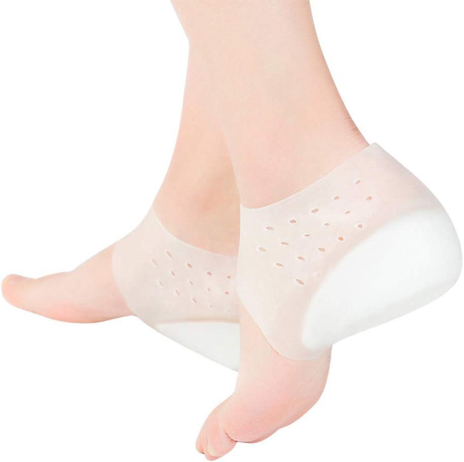 Exceart Heel Cup Insoles Half Height Increase Insoles Invisible Silicone Shoe Lift Heel Pads 2.5CM Men Women (for Size 40-46)
