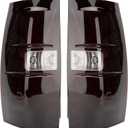 Tail Light Assembly Compatible With 2007-2014 Chevy Tahoe/Suburban Driver and Passenger Side Smoke Red Rear Brake Lamps With Bulb Inside And Wiring Harness Replaces# GM2800196 25862701 22837923