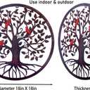 CHINDEUISYUT 18 Inches Tree of Life Wall Art Metal, Large Metal Tree of Life Wall Decor Wall Hanging for Living Room Bedroom Garden Porch Patio Office Home Decor, 18in x 18in x 0.88 in