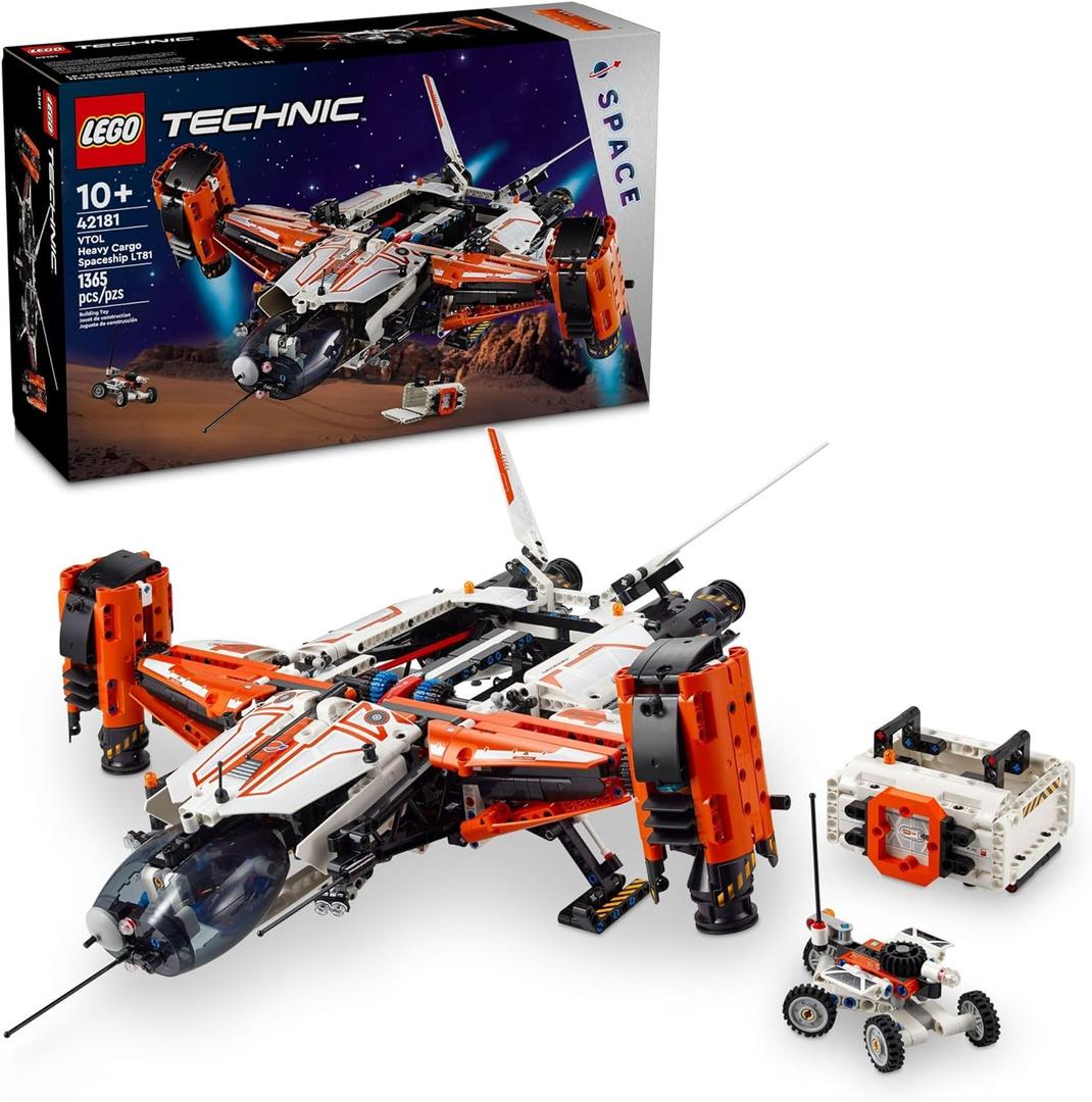 LEGO Technic VTOL Heavy Cargo Spaceship LT81, Space Gift Idea for Kids, Space Theme Toy, Vehicle Building Playset for Imaginative Play, Spaceship Toy for 10 Year Olds, 42181