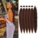 Synthetic Boho Braiding Hair Brown Knotless Braiding Hair Pre Stretched for Boho Braids(6 Packs)