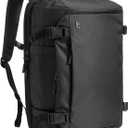 tomtoc Travel Backpack 40L, TSA Friendly Flight Approved Carry-on Luggage Hand Water-resistant Lightweight Business Rucksack, Durable Large Weekender Bag Daypack Fits 17.3 Inch Laptop (Black-ripstop)