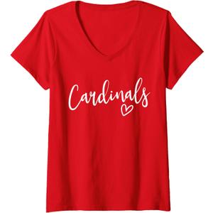 Womens Cardinals School Cardinals Sports Team Women's Cardinals V-Neck T-Shirt L 