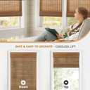 LazBlinds Cordless Bamboo Roman Shades, Light Filtering Window Treatment, Roll Up Bamboo Blinds for Windows, 31'' W x 60'' H