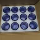 Maxdot 48 Pack Blue Glass Votive Candle Holders 2.1 x 2.6 Inch Valentine Tea Light Candleholder Bulk Xmas Glass Tealight Candlestick Holders for Table Centerpiece Home Wedding Valentine Party Decor