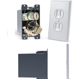 Electrical Outlet Hidden Wall Safe (Simple Install, Magnetically Attaches For Easy Use) Hiding Places for Valuables | Hide in Plain Sight Key Money Jewelry Storage Cash Holder Safes Outlet Safe Box