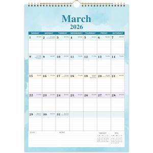 2026 Calendar - 2026 Wall Calendar, Jan 2026 - Dec 2026, 2026 Wall Calendar 12 Month, 12" x 17", 2026 Wall Calendars, Twin-Wire Binding, Thick Paper, Julian Dates - Colourful