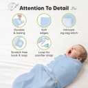 3-Pack Organic Baby Swaddle Sleep Sacks - Swaddles for Newborns, Infant 0-3 Months, Baby Girls, Boys, Soft & Snug Newborn Sleep Sack, Nursery Swaddling Blankets (ABC Land Cloud, OS)