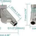 Tecmolog G1/2 Shower Diverter Shut Off Valve Brass Shower Head Splitter 2 Way for Bathroom, Chrome, DSF014A