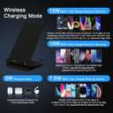Samsung S26 S25 Wireless Charger Stand Wireless Phone Charger for Android Samsung Galaxy S25 Ultra S25 Edge S25 Plus S25FE S24FE S23 S22 S21 S20, Wireless Charging Station for iPhone 17 with Adapter