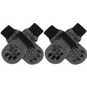 EXPAWLORER Anti Slip Dog Socks to Prevent Licking Paws, Dog Shoes for Hot Pavement, Dog Booties for Small Medium Large Senior Dogs, Traction Control Boots & Paw Protectors for Hardwood Floors (XX-Small (4 Count), Black)