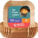 [8 Inch - 125 Count] Square Air Fryer Liners Disposable - Non-Stick, Oil & Water Resistant Parchment Paper - Fits 5-8 QT Square Air Fryers, Ovens & More (Formerly Comfy Package)