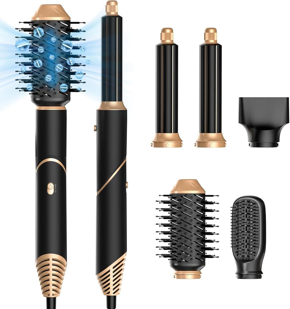 Blow Dryer Brush, 5 in 1 Hair Dryer Brush with Detachable Air Styler, Negative Ionic Hair Dryer with Attachments for Women Volumizer, Straightener, Drying
