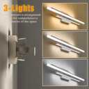 35 Inches Nickel LED Modern Bathroom Vanity Light Fixtures 25W Dimmable 5CCT Vanity Light Bar Over Mirror 3-Light Wall Light for Bathroom Over Mirror Picture Light