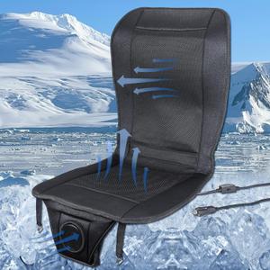 Premium Tech Cooling Car Seat Cushion - Black 12V Adjustable Temperature, Ergonomic Comfort with Enhanced Airflow, Universal Fit for All Vehicles (Dark Gray)