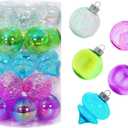MOONET 25Pcs 2.64in Christmas Decoration Balls Shatterproof Colored Transparent Ball for Festival Wedding Home Party Decors Xmas Tree Hanging