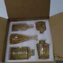 Glass Bud Vase Set of 5, Gold Amber Small Flower Vases for Centerpieces in Bulk, Mini Vintage Vase for Rustic Wedding, Home, Table Decoration