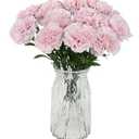 Fqueelvys 16PCS Pink Carnations Artificial Flowers 14.8'' Fake Carnation Silk Flowers with Single Stem Faux Carnations Flowers for Home Table Centerpiece Wedding Decor Floral Arrangements (Light Pink)